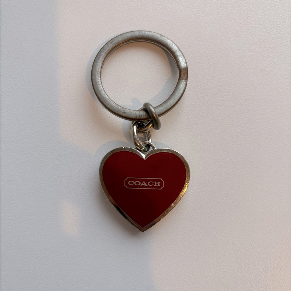 Coach Red Heart Picture Locket Key Chain Fob in great condition
